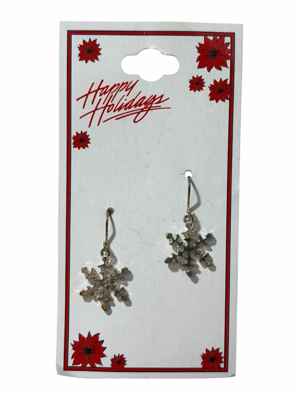 Source Unknown Silver Snowflake Dangle Earrings